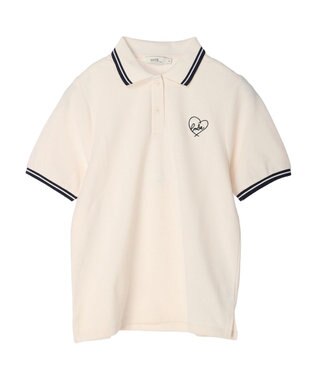 earth music&ecology ハートロゴ刺繍ポロ Blue