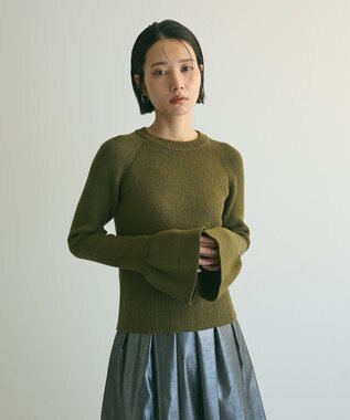 Green Parks armonia．袖フレアニットプルオーバー Khaki