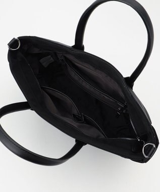 Y'SACCS ナイロン×リサイクルレザー　ホック2WAYトート　Sサイズ ブラック