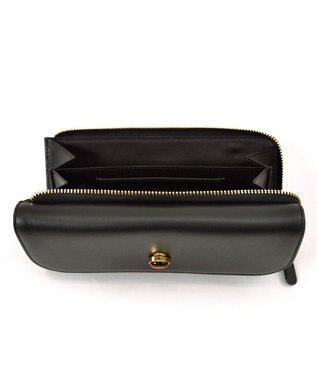 UNBILLION ペルケ perche ジェムストーンヒネリかぶせ長財布 ブラック