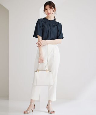 ANY SIS 【洗える】カッセンシャーリング ブラウス ネイビー系