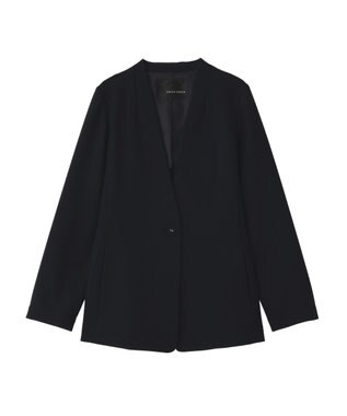 YECCA VECCA ストレッチノーカラージャケット Navy