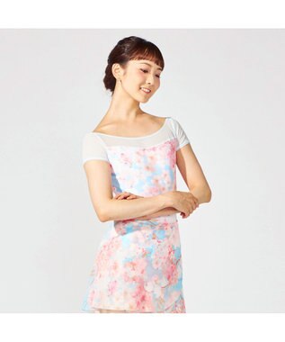 Chacott 【MAY NAGAHISA】キャップスリーブレオタード チェリーピンクプリント