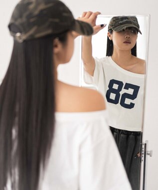 WEGO 2WAYオフショルショートT 柄2