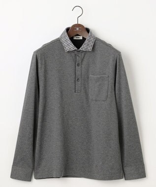 JOSEPH ABBOUD 【保温性/微起毛/ジャパンファブリック】ウィンターダディー ポロシャツ グレー系