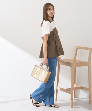 earth music&ecology セルフカットフレアデニムパンツ Medium Indigo