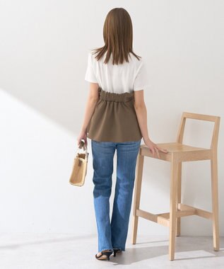 earth music&ecology セルフカットフレアデニムパンツ Medium Indigo