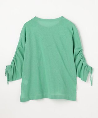 ANY L シアーシャーリングスリーブニット グリーン