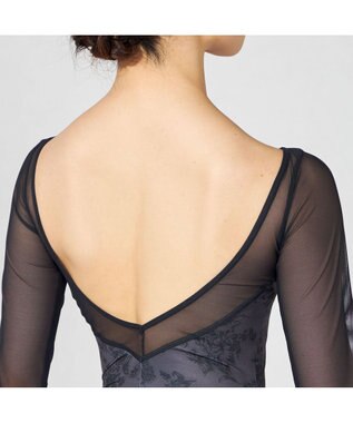 Chacott 6分袖レオタード ダークグレープリント