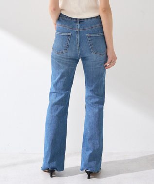 earth music&ecology セルフカットフレアデニムパンツ Medium Indigo