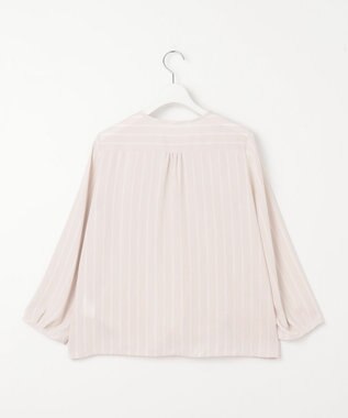 自由区 【洗える】バックサテンアムンゼンストライプ ブラウス ベージュ×オフストライプ