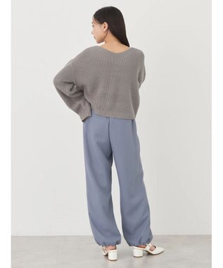 earth music&ecology 裾ドロストパラシュートパンツ Grayish Blue