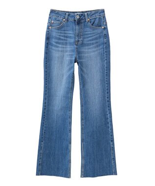 earth music&ecology セルフカットフレアデニムパンツ Medium Indigo