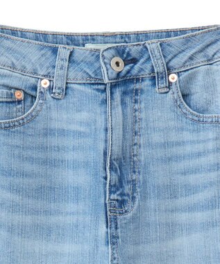 earth music&ecology セルフカットフレアデニムパンツ Light Indigo