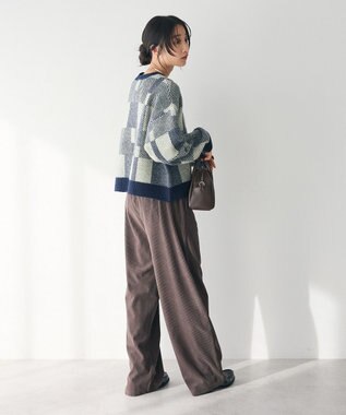 CRAFT STANDARD BOUTIQUE 洗える/チェック柄ニットプルオーバー Navy