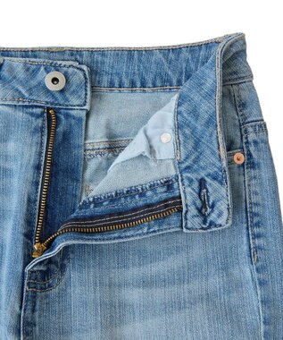earth music&ecology セルフカットフレアデニムパンツ Light Indigo