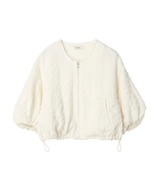 earth music&ecology シャーリングタックスリーブブルゾン Ivory