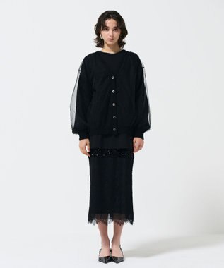 GRACE CONTINENTAL オーバーチュールニットカーディガン ブラック