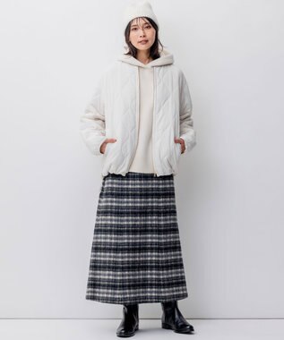 23区 シャギーチェック スカート モノトーンチェック