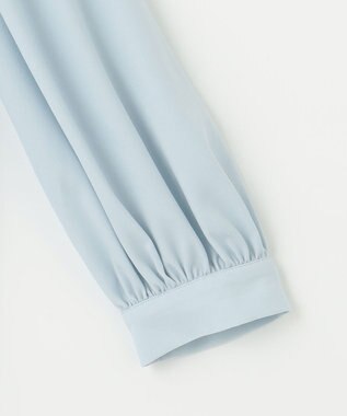 Feroux リボンタイパフスリー ブブラウス スカイブルー系