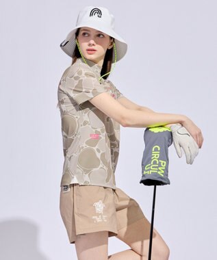 PW CIRCULUS 【MEN】WATER SURFACE プリントモックネックT ゴルフウェア レディース ベージュ系5