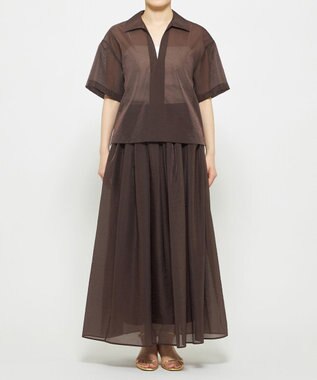 uncrave シアー オーガンジー フレア スカート ブラック