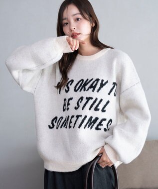 WEGO 【2025年秋冬新作】フラッフィーグラフィックニットBIGプルオーバー 柄3