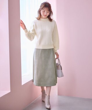 ANY SIS 【洗える】スエードライクビット スカート ミント