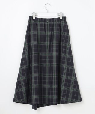 J.PRESS LADIES L 【WEB限定カラーあり・洗える】SOFT SHEER チェック フレア スカート 【WEB限定】ネイビーチェック系