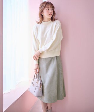 ANY SIS 【洗える】スエードライクビット スカート ミント