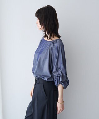 YECCA VECCA ホイップスリーブブラウス Navy