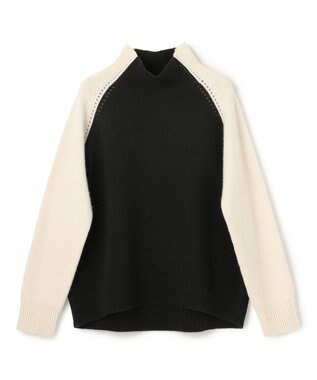 BEIGE， RULE / ウールカシミヤバイカラーハイネックニット Black × Off
