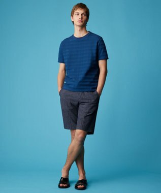 JOSEPH ABBOUD 【オーガニックコットン使用・日本素材】リンクスボーダー Tシャツ ダルブルー系