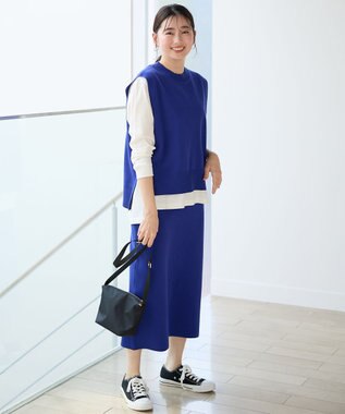 ANY ミラノリブニットスカート ブルー