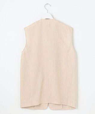 自由区 【カタログ掲載・接触冷感・UVカット・洗える】リネンミックスツィル ジレ サンド
