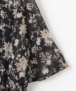 ANY SIS 【洗える】シアーパターン ワンピース ブラック花柄