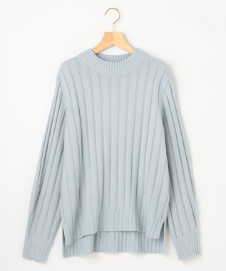 組曲 バルキーワイドリブ ニット サックスブルー系