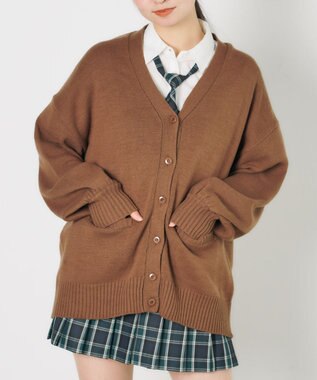 WEGO 【SCHOOL ITEM】ニットカーディガン チョコブラウン