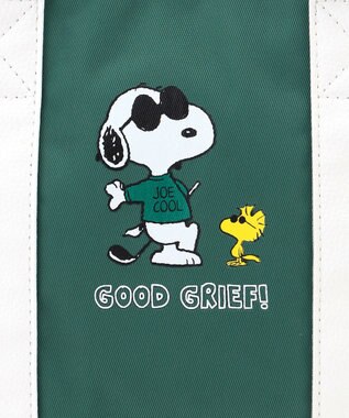 23区GOLF 【UNISEX】『PEANUTS』コラボ　保冷機能付きカートバッグ　JOE COOLのクールなイラスト グリーン系