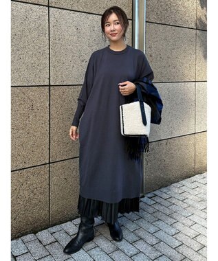 Green Parks オーバーサイズニットワンピース Charcoal Gray