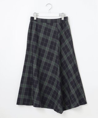 J.PRESS LADIES L 【WEB限定カラーあり・洗える】SOFT SHEER チェック フレア スカート 【WEB限定】ネイビーチェック系