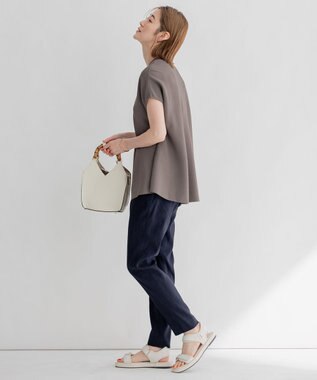 23区 【洗える】レーヨンポリエステルストレッチ フレア ニット グレー系