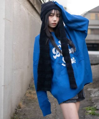 WEGO 【ユニセックス着用ITEM】パイルジャガードプルオーバー ブルー