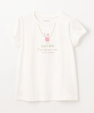 ANY KIDS 【WEB限定】7days プリント 半袖 Tシャツ オフホワイト×ネックレス