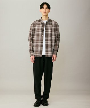 UNFILO MENS リネンライク イージーテーパード ブラック