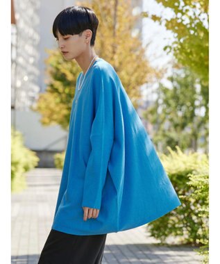 AMERICAN HOLIC バイパチポンチョライクＢＩＧニットチュニック Blue