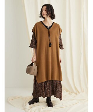 CRAFT STANDARD BOUTIQUE ジレニットワンピース Camel