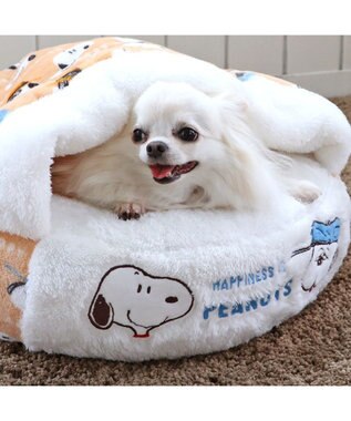 PET PARADISE スヌーピー 丸型寝袋 遠赤外線 《ブラザー柄》 50cm ブラザー柄