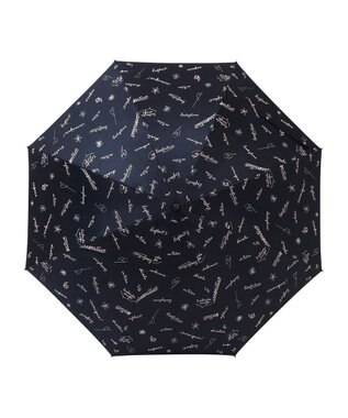 MOONBAT 【一級遮光/晴雨兼用】LANVIN en Bleu (ランバン オン ブルー) 長傘 日傘 ラインドローイング 遮光 遮熱 UV ディープブルー