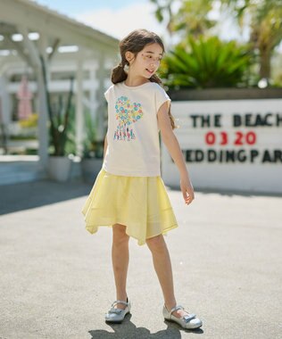 組曲 KIDS 【110-140㎝】【UVケア】グリーンバンド Tシャツ キナリ系